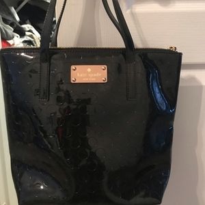 Small black Patent leather Kate Spade tote